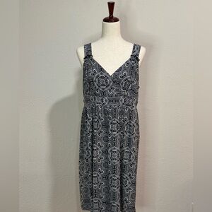 NY Collection Blue and White Sleeveless Sundress
